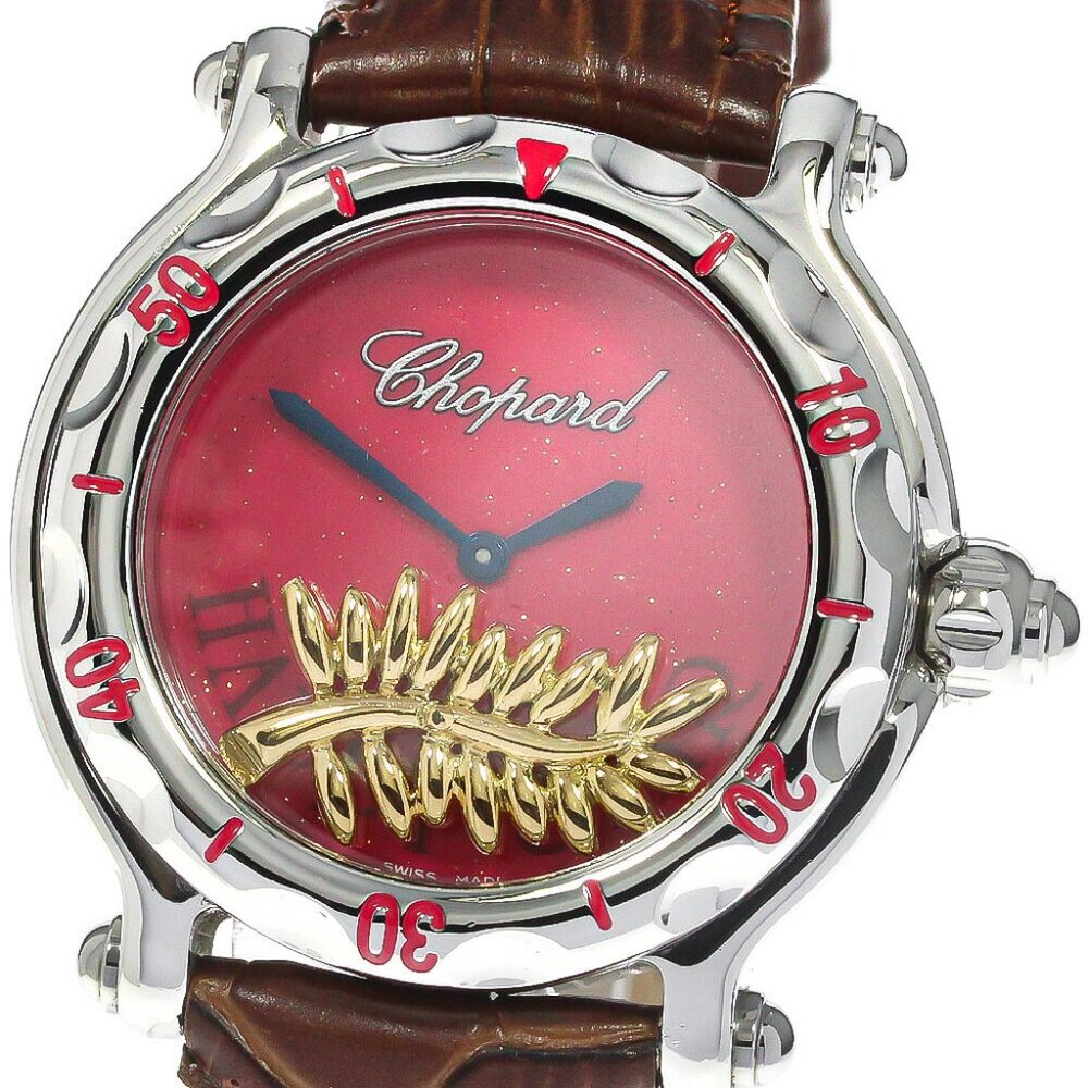 Chopard Happy sports 28/8455 floating palm leaf pink Dial Quartz Watch_775449